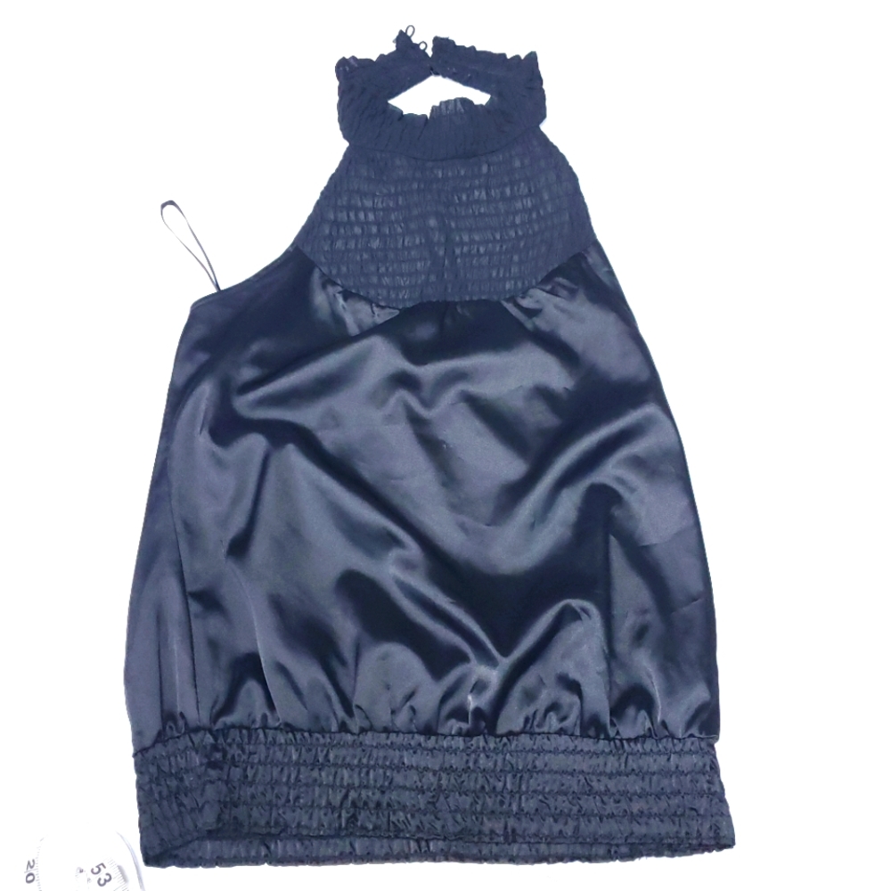 G BY Guess Halter  Rouge Neck and Bottom Black Top
